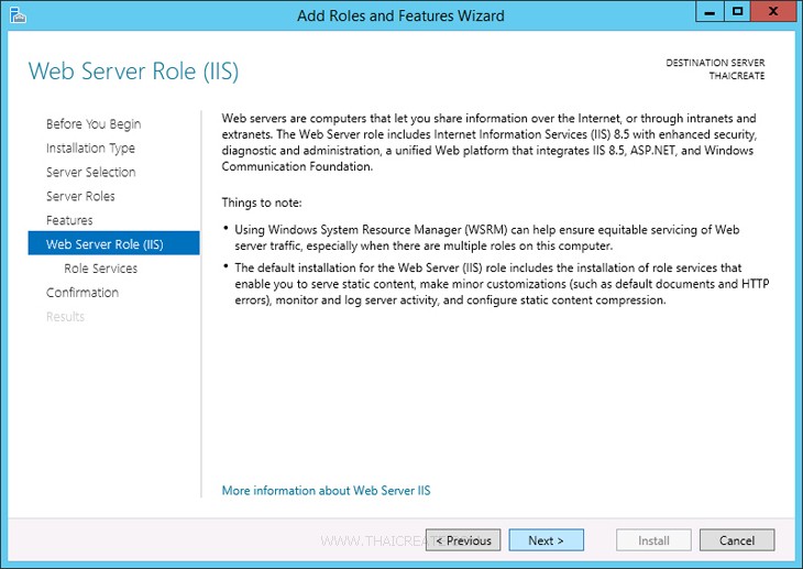 Windows Server 2012 IIS Web Server